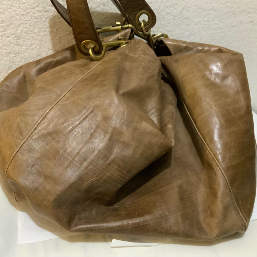 TOSCA BLU Leather Large Hobo Shoulder Bag gold brass hardware - Picture 4 of 12